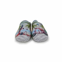 LA MAISON DE L'ESPADRILLE Chaussons Mules Pour Femme Les Flamants Roses (2038) -Chaussures Confortables Femme Soldes Magasin les flamants roses 2038 2